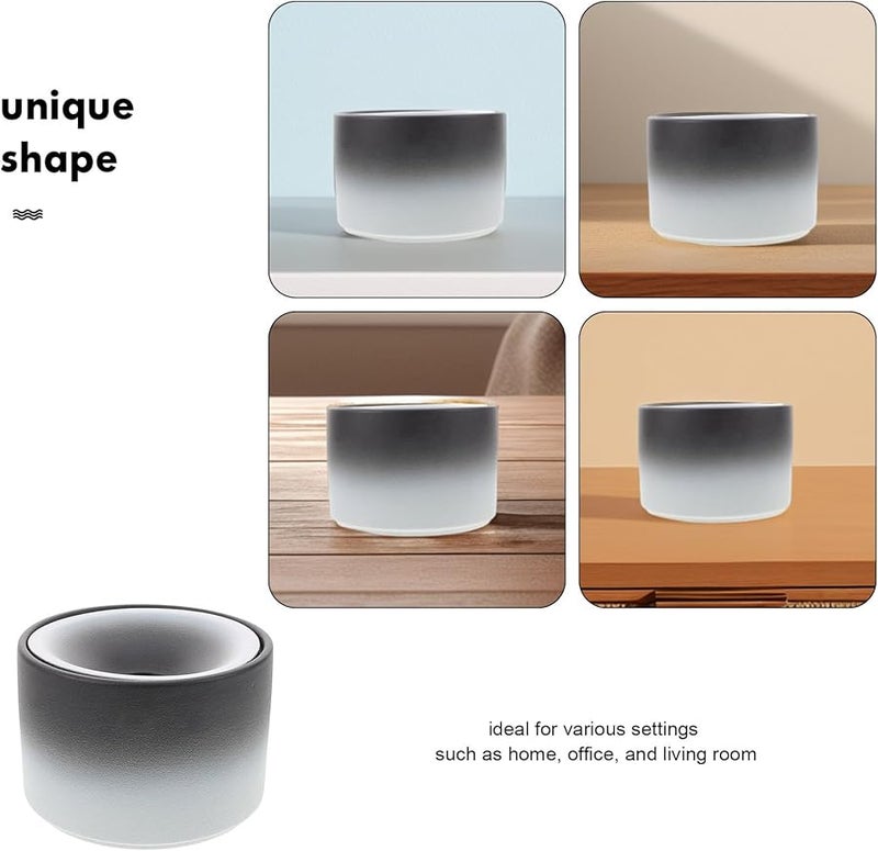 HYTROVE Ceramic Ashtray Windproof with Lid Large Gradient Black White Design for Indoor Outdoor Use - Image 3